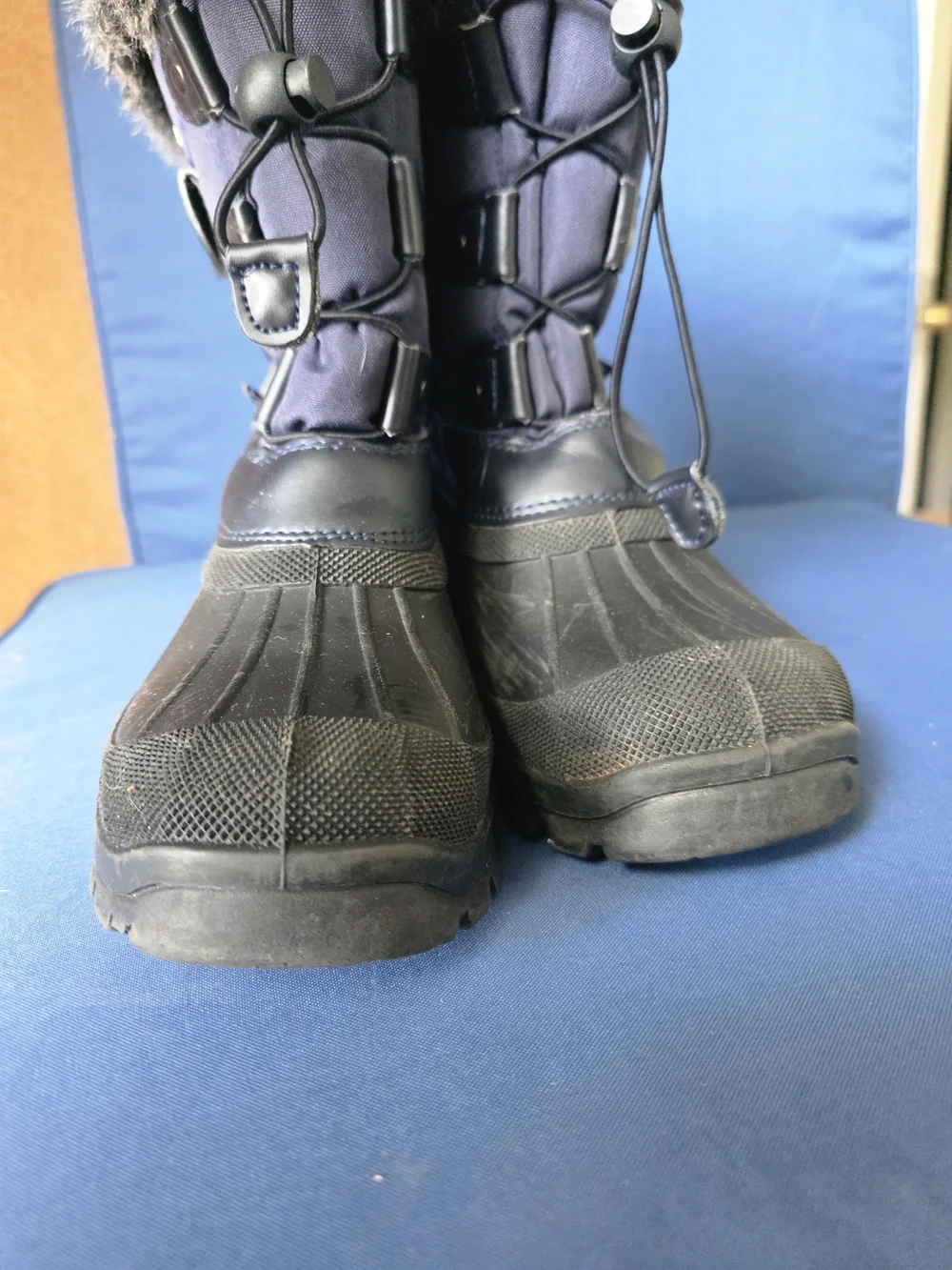 DREAM PAIRS Thinsulate 200g Winter Snow Boots Navy Faux Fur Waterproof Kids Sz 4